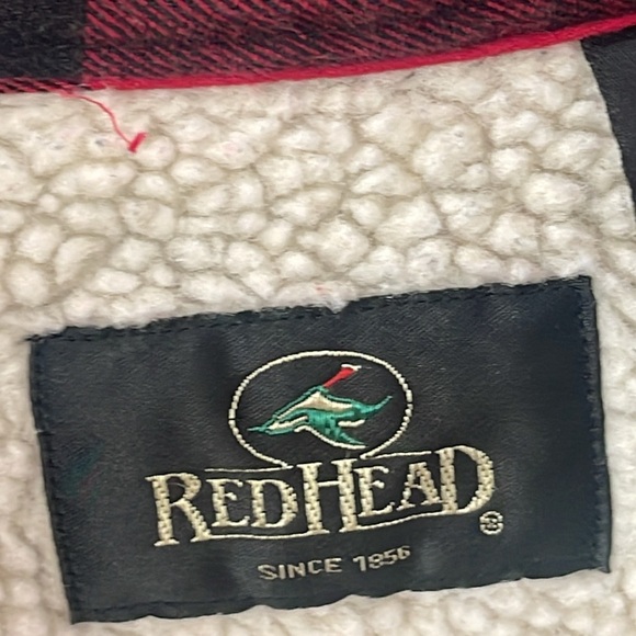 RedHead Brand Men's Long Sleeve Red black Plaid Flannel Sherpa Lined Shirt Sz M - Picture 3 of 10